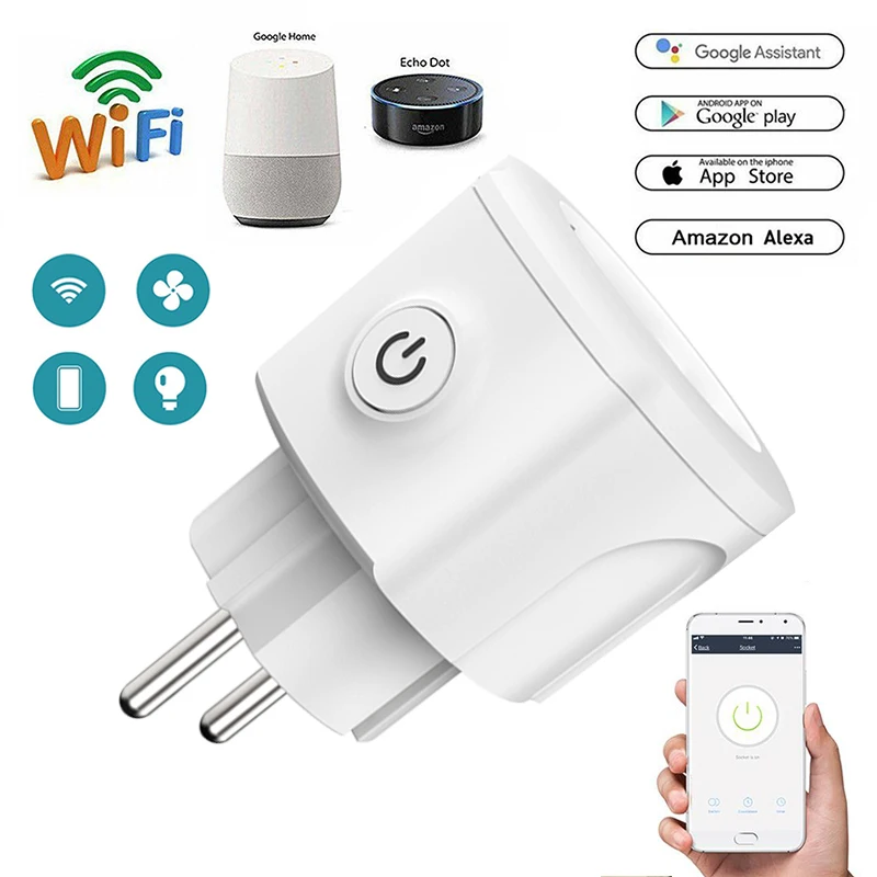 

Wifi Smart Socket Plug APP Smart Remote Control Timing Function Voice Control EU Plug Type E for Amazon Alexa Google Home