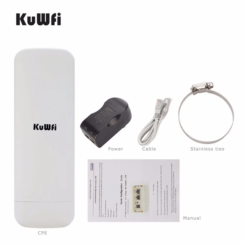 

Kuwfi 300Mbps Wifi CPE Router Wireless 3Km range 2.4G Repeater Extender Bridge Access Point For Camera LED Display Out