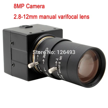

8MP 2.8-12mm manual varifocal lens security cctv camera usb Sony IMX179 metal box usb camera for industrial equipment