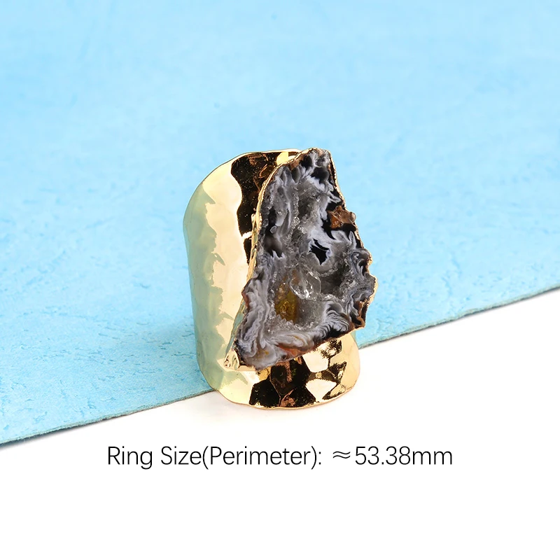 BELLA. TIME богемные кольца с натуральным камнем золотого цвета, серебряные кольца для женщин, регулируемые кольца с неровным кварцем, ювелирные изделия RI12