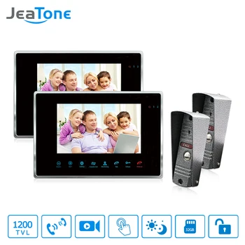 

JeaTone 7" Color Video Door Phone Intercom IR Night Vision Camera Doorbell Kit Video for Home Apartment Intercom system.