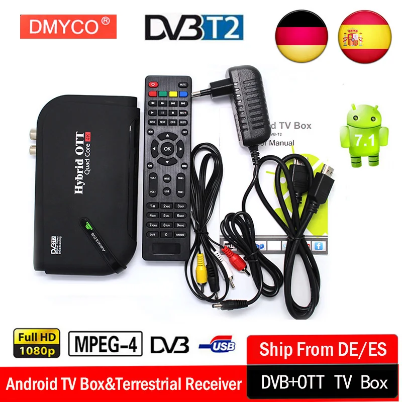 

DVB-T2 TV Box android 7.1 S905D Quad Core 64bit DDR3 1GB 8GB 4K HD Wifi 100M LAN USB H.265 Set-top Box DVB T2 Smart media player