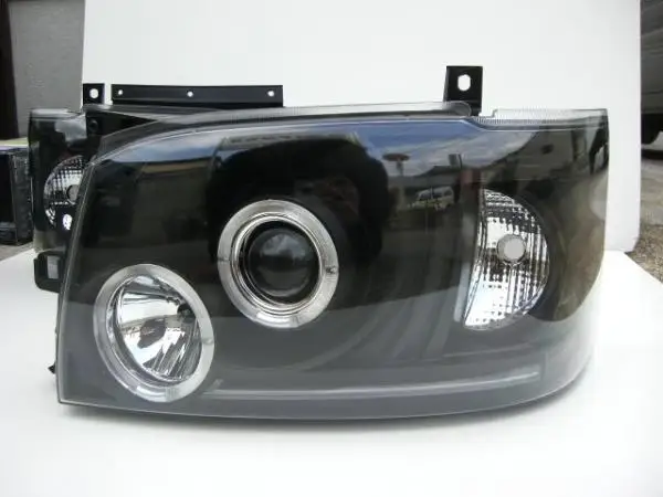 Черный светодиодный фары с объективом angel eye для Toyota hiace 2005 2006 2007 2008 2009