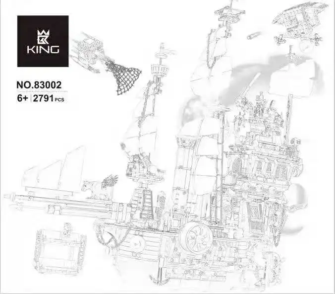 Продажа King 83002 (16002) серия фильмов пиратский корабль металлическая борода море корова модель здания Конструкторы совместимые части игрушек с 70810