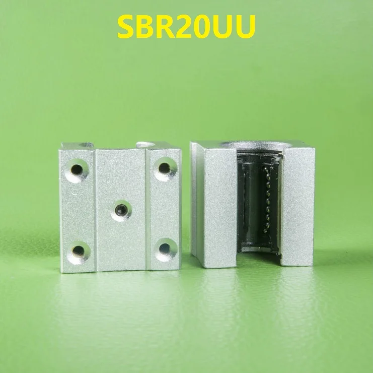 100 шт./лот SBR20UU открытый Тип Линейный шарикоподшипник скользящий блок для SBR20 20 мм