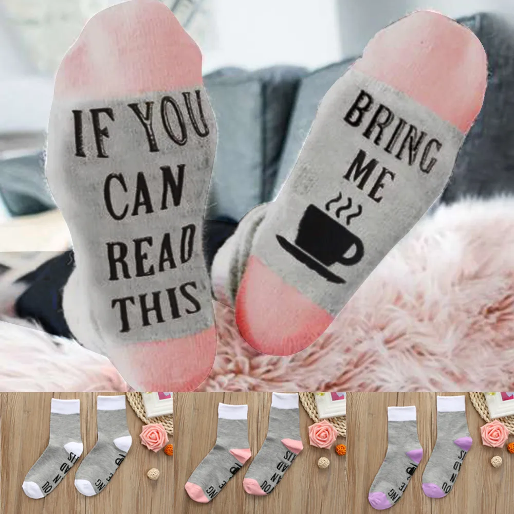 Men Women Funny Socks words printed socks If You can read this Bring Me a Beer Cotton casual socks unisex socks Drop ship