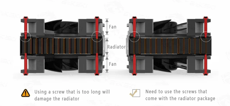 Bykski 60mm Thick 480mm 3 floors Heat Sink Copper Radiator Computer Water Coolant Liquid Heat Exchanger use for 4*12cm Fans