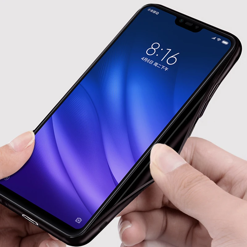 Для xiaomi mi 8 lite чехол MOFI для xiaomi mi 8X Задний тканевый чехол для xiaomi mi 8 lite мягкий край Полный чехол Деловой чехол