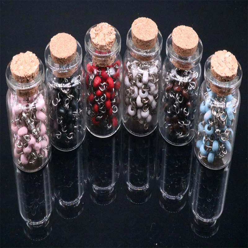 4mm Wishing Rosary Bottle Scented Wood Bead Necklace With Jesus Cross