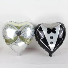 18 дюймов сердце Свадебные Воздушные шары в виде платья Жених невесты гелиевые фольгированные шарики 10 шт. любовный шарик Свадьба партии поставки воздушные шары