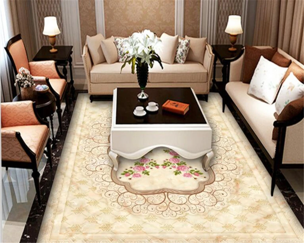 beibehang Custom high quality European classic wall paper stone pattern jade parquet 3d flooring tiles papel de parede wallpaper