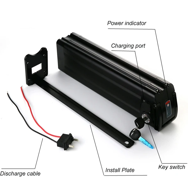 Top Bottom discharge silver fish  battery 36v 25ah 1000w bafang electric bike battery with 5v USB discharge port+charger 15