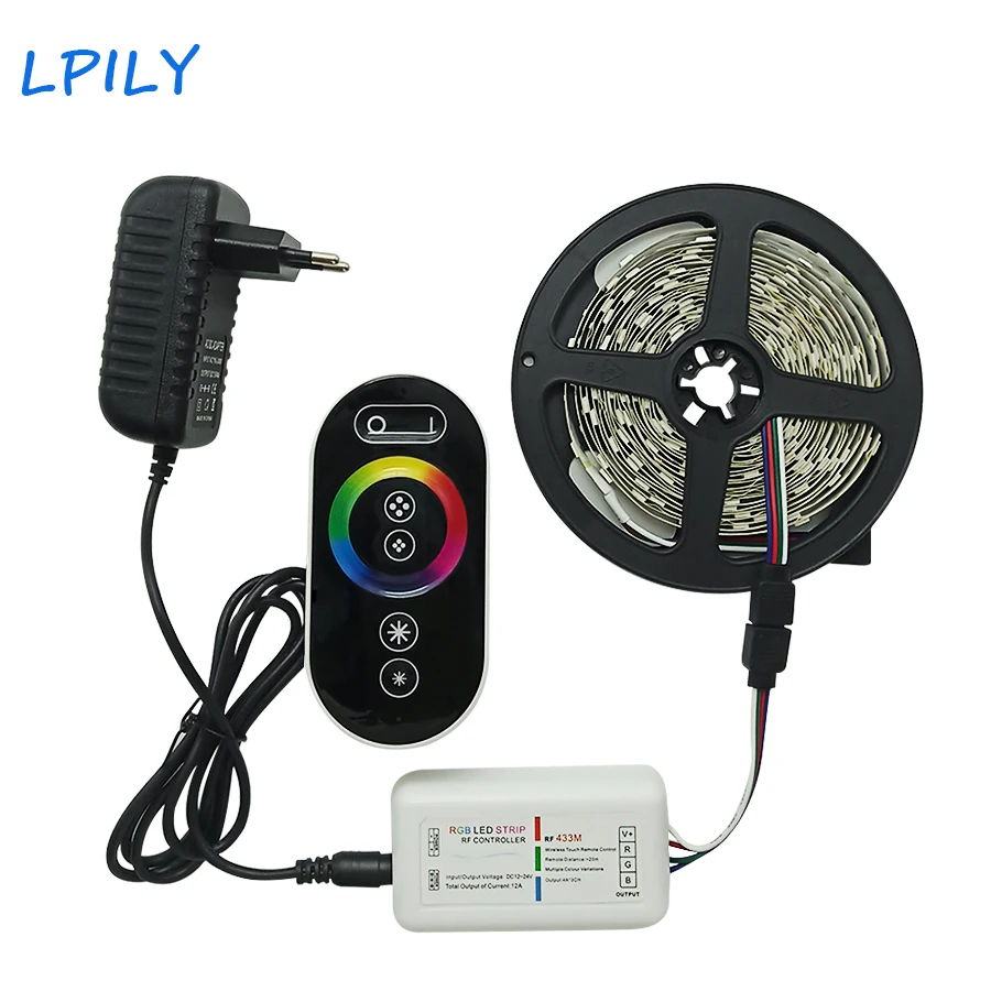 

LPILY 5050 RGB Led strip waterproof 5M DC-12V LED Strip Light Ribbon tape 10m 15m 20m Rf touch controller TV Background Lighting