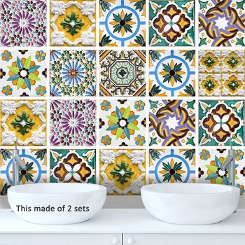 

Funlife Porto Tile Wall Stickers,Art Decal Home Decor Tile Sticker for Bathroom,DIY Self-adhesive Waterproof Removable Stickers