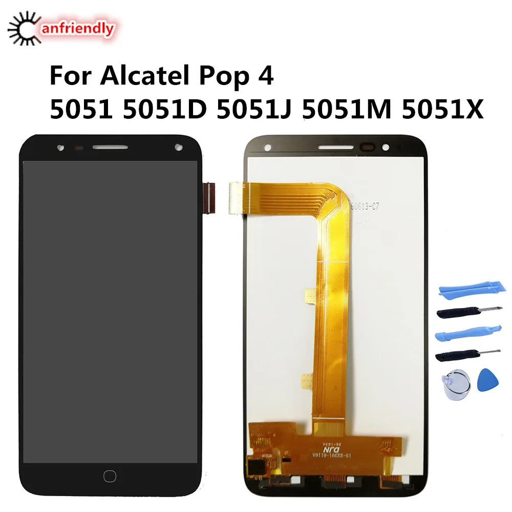 

For Alcatel Pop 4 5051 5051D 5051J 5051M 5051X LCD Display+Touch Screen Replacement Digitizer Assembly Phone Repair Panel Parts