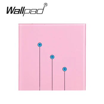 

LED Pink 3 gangs 2 way Waterproof Crystal Glass touch light switches 110V~220V switch touch,Wallpad Free OEM,Free Shipping