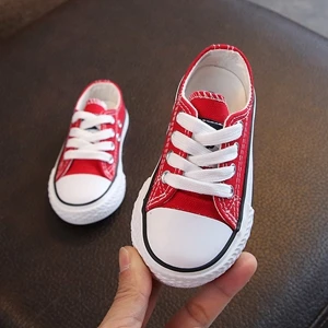 Claladoudou/13,5-18,5 см; детская повседневная обувь; цвет красный, белый, черный; детская парусиновая обувь унисекс; дышащая Спортивная обувь для малышей - Цвет: Красный