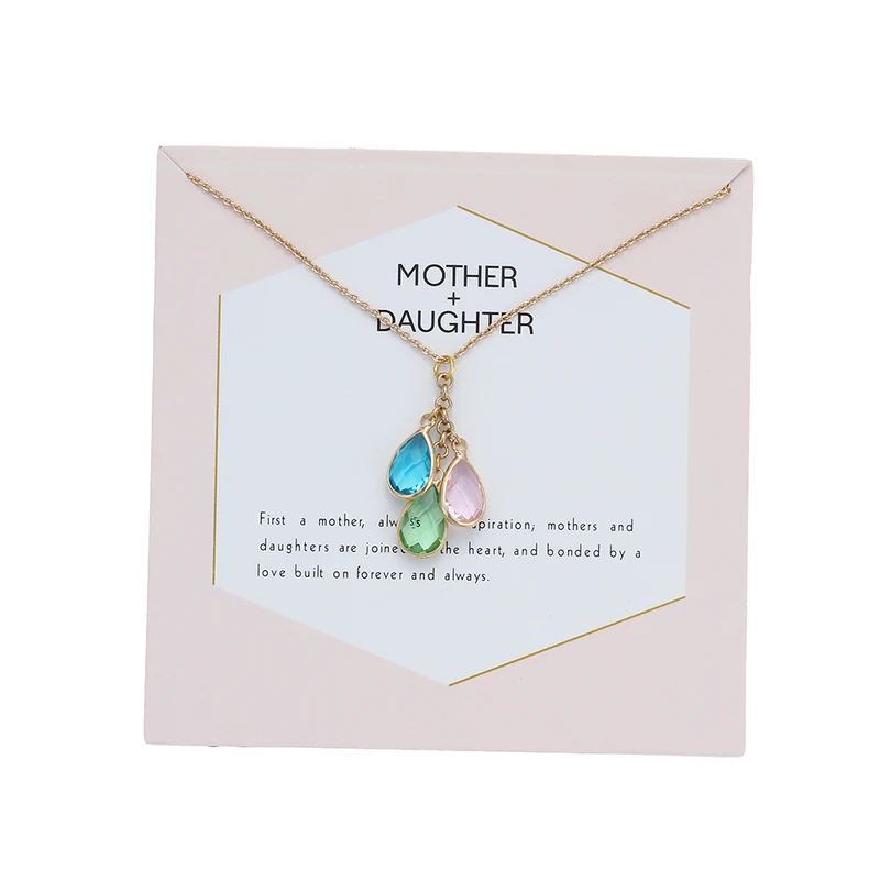 Wish Card Three Water Drop Chain колье медная подвеска ювелирное изделие для дочери на день