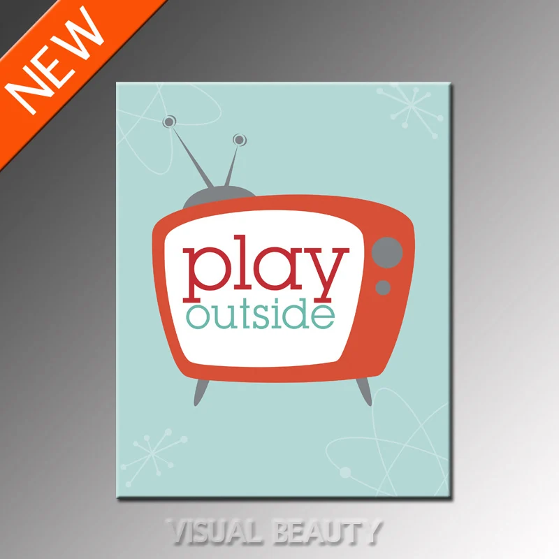 FREE SHIPPING TV Image Cotton Canvas for Painting Play Outside Unframed 40x50cm
