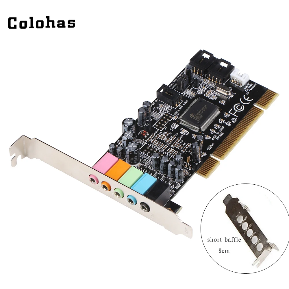 Colohas PCI Sound Card HD 5.1CH Stereo Surround Sound Computer Audio