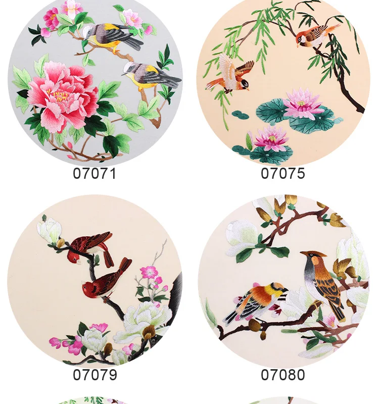 DIY шелк тутового шелкопряда Сучжоу наборы для вышивки печатные картины, комплекты для рукоделия Наборы для начинающих цветы и птицы 30*30 см