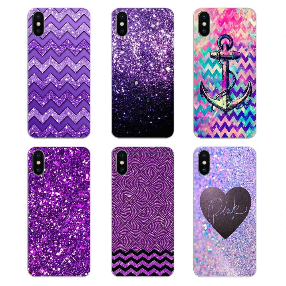 

Beautiful Purple Glitter Sparkles Pattern For Xiaomi Redmi 4X S2 3S Note 3 4 5 6 6A Por Pocophone F1 Mi 6 Soft Transparent Cover