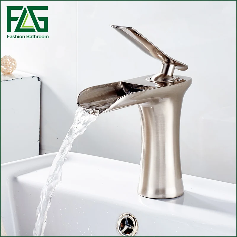 Waterfall Bathroom Sink Faucets You Ll Love Wayfair Battery Rgb Led Bathroom Sink Basin Mixer Tap Chromed Gl Waterfall Faucet Bf 28