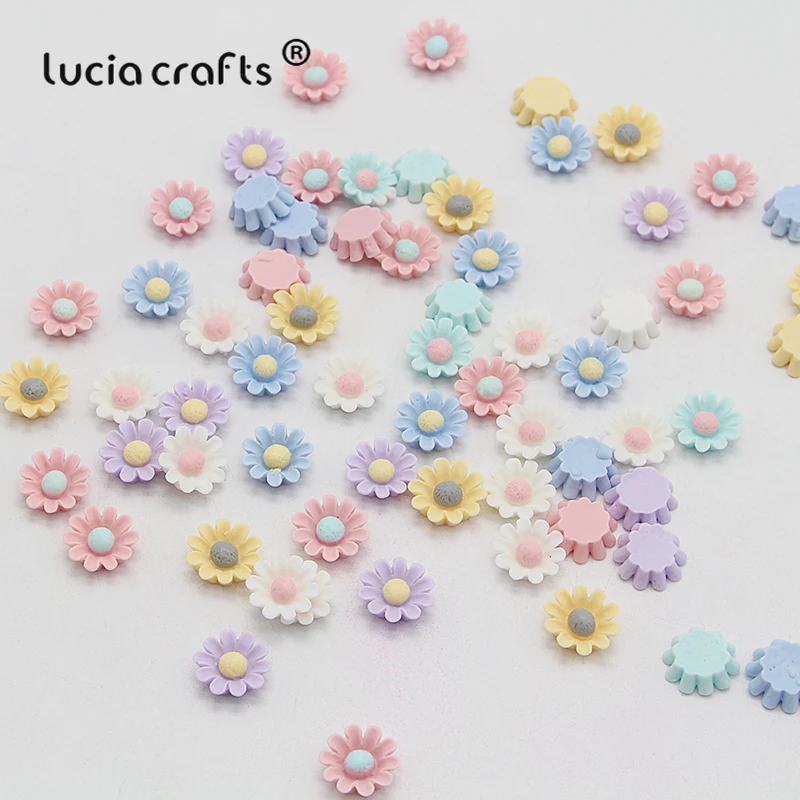Lucia ремесла 24 шт. Ромашки Цветок Смола Flatback Кабошон DIY Декор ручной работы