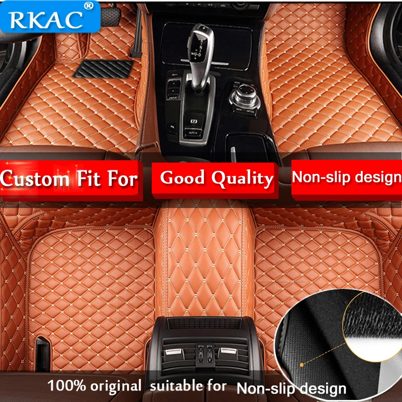 RKAC CUSTOM Leather Auto car floor Foot mat For ford focus 2 3 mk2 2009 fiesta kuga 2017 explorer mondeo waterproof accessories |