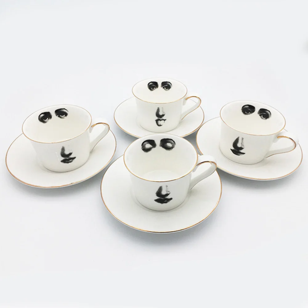 Fornasetti чайная чашка скандинавский винтажный костяной фарфор кофейные кружки с