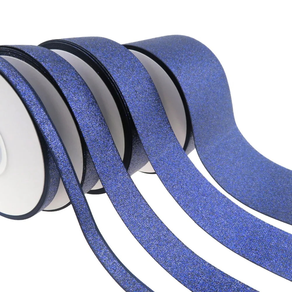 

solid navy sparkle and soft glitter grosgrian ribbon , shipping free