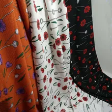 Шифоновая ткань платье Ткань Летнее платье Материал пузырьковая пряжа двойной морщин Печать шифон цветочный принт шифон