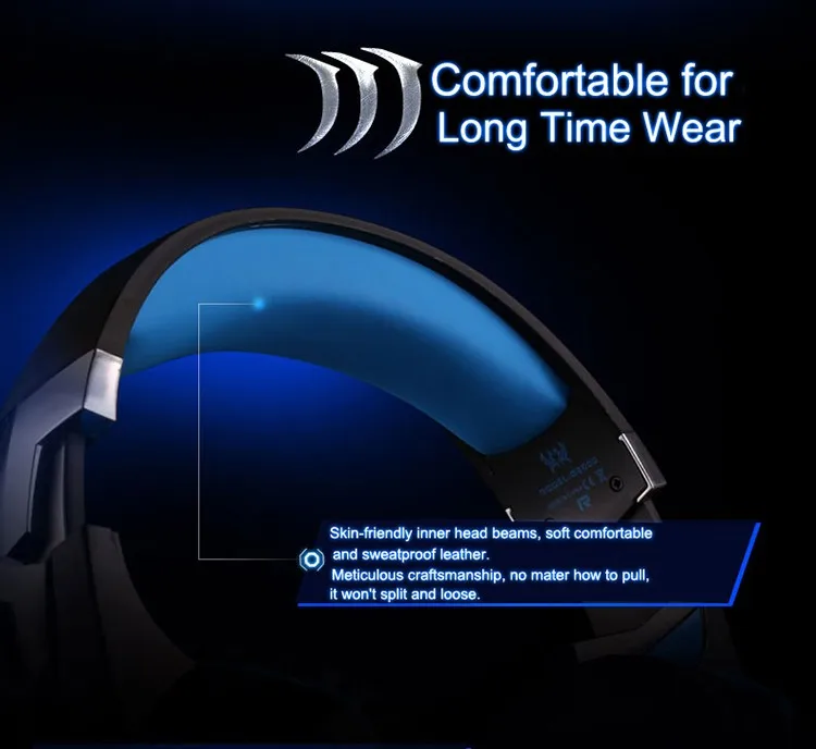 EACH G2000 Over-ear Gaming Headphone Headset Earphone With Mic Stereo Surrounded Bass LED Light For PC Game (7)