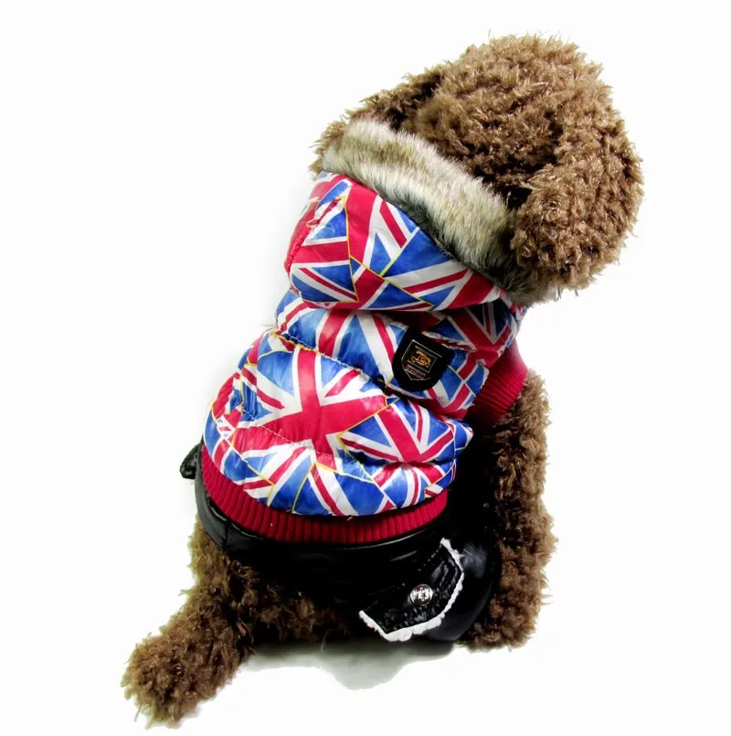 Роскошный скандинавский синий пузырь мягкий синий британский флаг дизайн для домашних собак Пальто почтой Китая новая одежда для собак