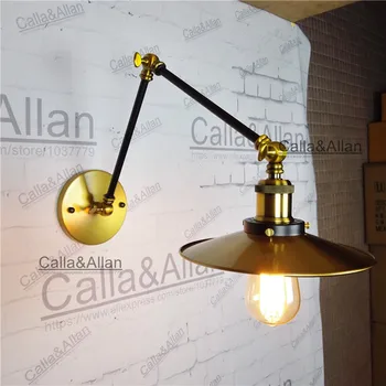 

Swing arm sconce lamps with long arm Industrial Articulating Brass Wall Lamp for workroom Bathroom Vanity Lights porch lighting