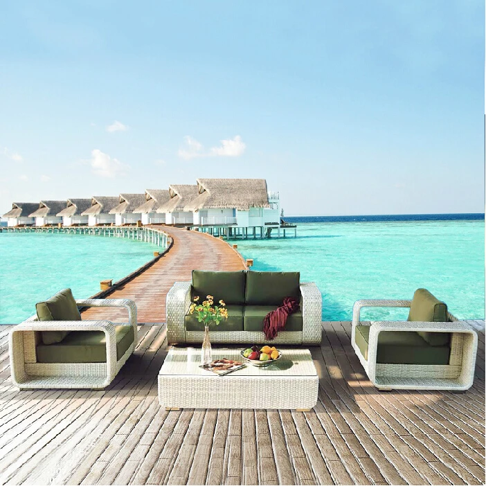 Ротанговый диван, чайный стол, плетеная Подушка, гостиная, PE ротанговая мебель, высокое качество, мебель для патио, садовая мебель