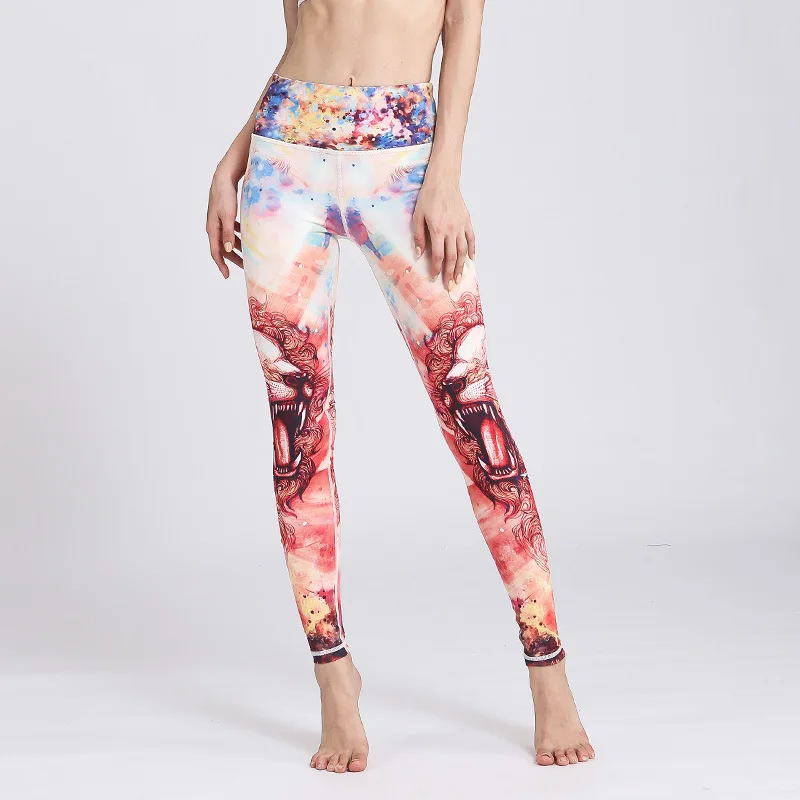 Twelve constellations printed sports leggings fitness women quick dry