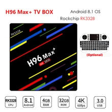 H96 MAX Plus Android 8,1 Dispositivo de TV inteligente Set Top Box RK3328 4 gramos 32G/ 64G ROM Wifi 4 k H.265 3 gb 32 gb Mediaspeler pk h96 pro