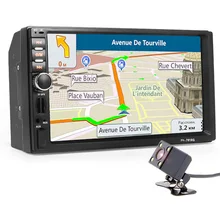 2 DIN навигатор автомобильный GPS Автомагнитола мультимедийный плеер + Камера MAP 7» HD Сенсорный экран Bluetooth Авторадио MP3 MP5 видео стерео магнитола для авто радио Support Steering-wheel NO DVD