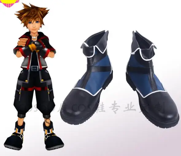Kingdom Hearts Sora/синие ботинки для косплея; карнавальный костюм на Хэллоуин; аксессуары