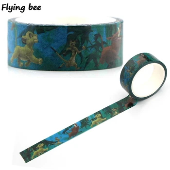 

20pcs/lot Flyingbee 15mmX5m Paper Washi Tape Creative theme Cartoon Adhesive Tape DIY Kids Sticker Label Masking Tape X0346