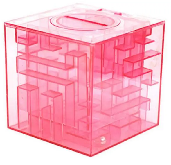 

1PC 3D Speed CubeMaze Magic Cube Puzzle Money Maze Bank Saving Coin Collection Case Box Piggy Bank Money Box Random Color MA 021