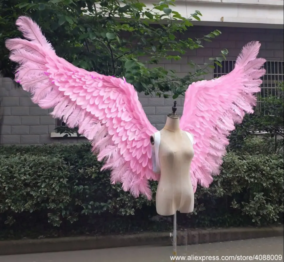 Высокое качество милые розовые крылья ангела приятные подарки для девочек взрослых крылья феи для Танцы Свадебные украшения съемки реквизит - Цвет: D