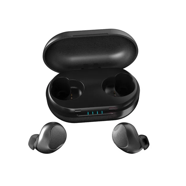 Черный Мини Bluetooth 5,0 Наушники Беспроводные Hi-Fi музыка TWS наушники-вкладыши стерео спортивные наушники для телефона с зарядным устройством - Цвет: Черный