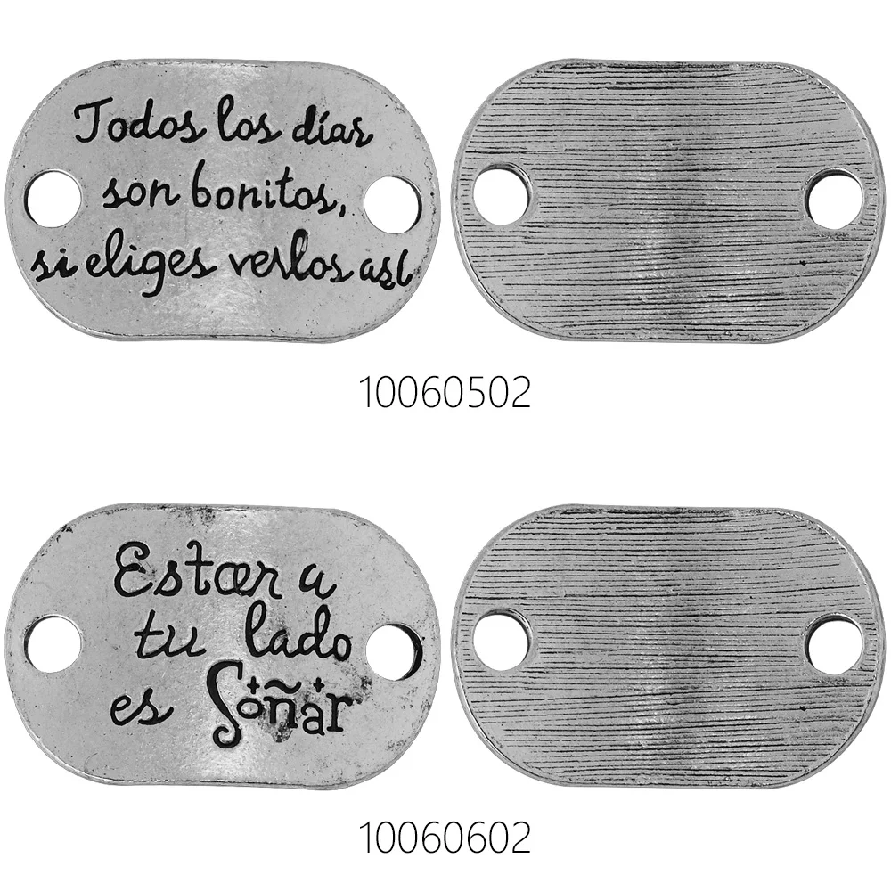 

20-Tibetan silver Spanish word Connectors ,Curved Sideways Spanish connector charms 30x20mm,100606