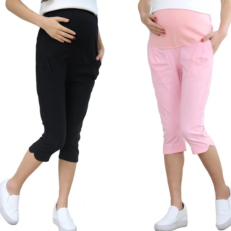 

New summer maternity short trousers cotton elastic belly shorts pants women pregnant summer adjustable waist trousers 5XL SIZE