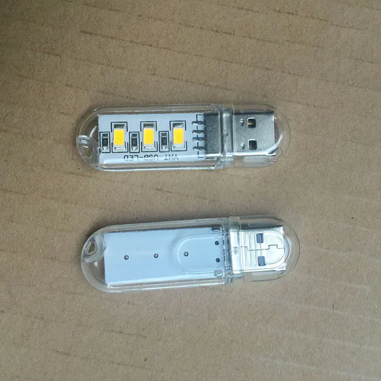 07Portable Mini USB Night light 3LEDs 8LEDs White Warm White Reading Lamp DC 5V Book Lights Laptop PC Computer Power Bank Powered