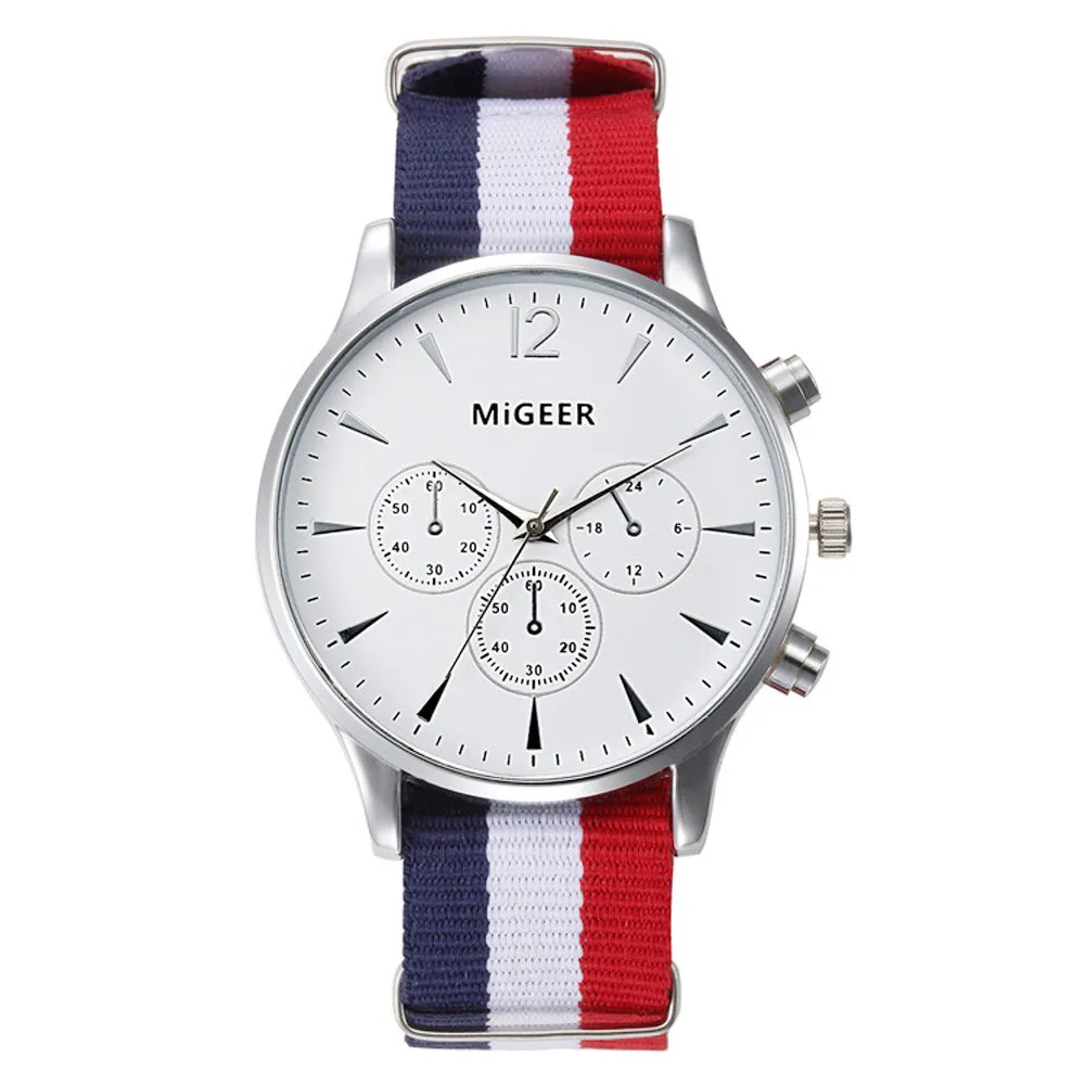 

Sanwony Luxury Electronic Watches Masculino Reloje Fashion Canvas Mens Analog Watch Wristwatches