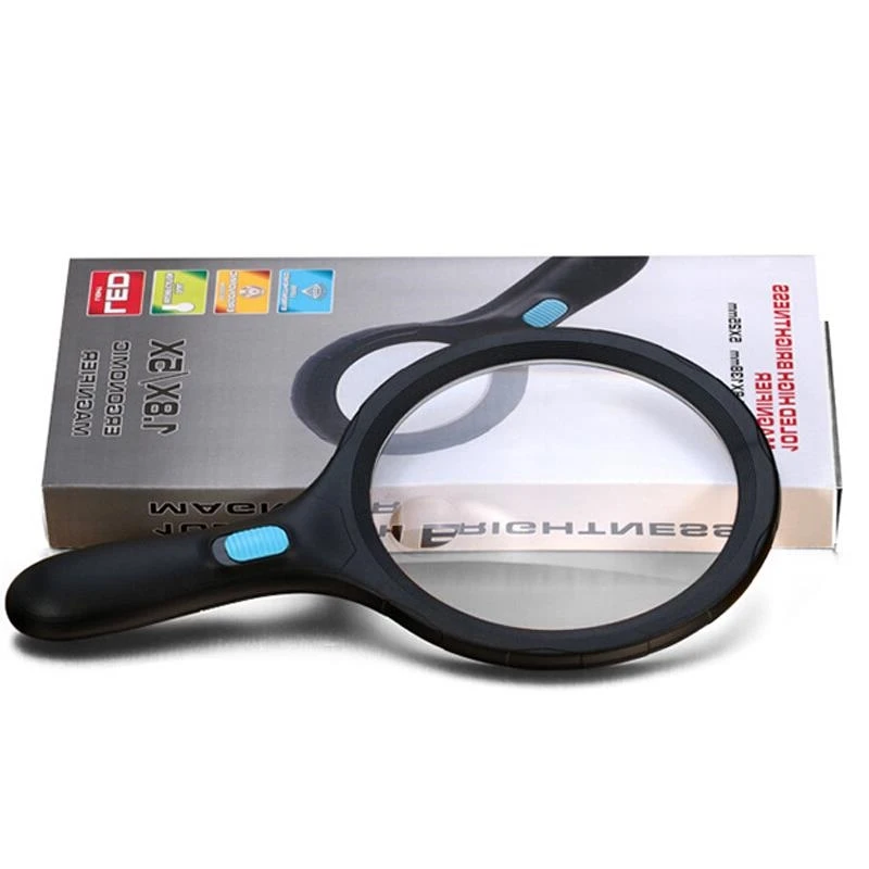 Optical Lens Ultra Clear Magnifying Glass Handheld Glass Magnifying Glass  Red Wooden Handle Metal Frame Magnifying Glass - AliExpress