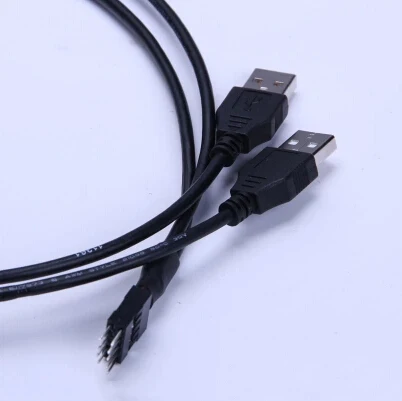 0 4 м/15 7 дюйма двойной USB A штекер для ПК Чехол Внутренний 9Pin Мужской кабель